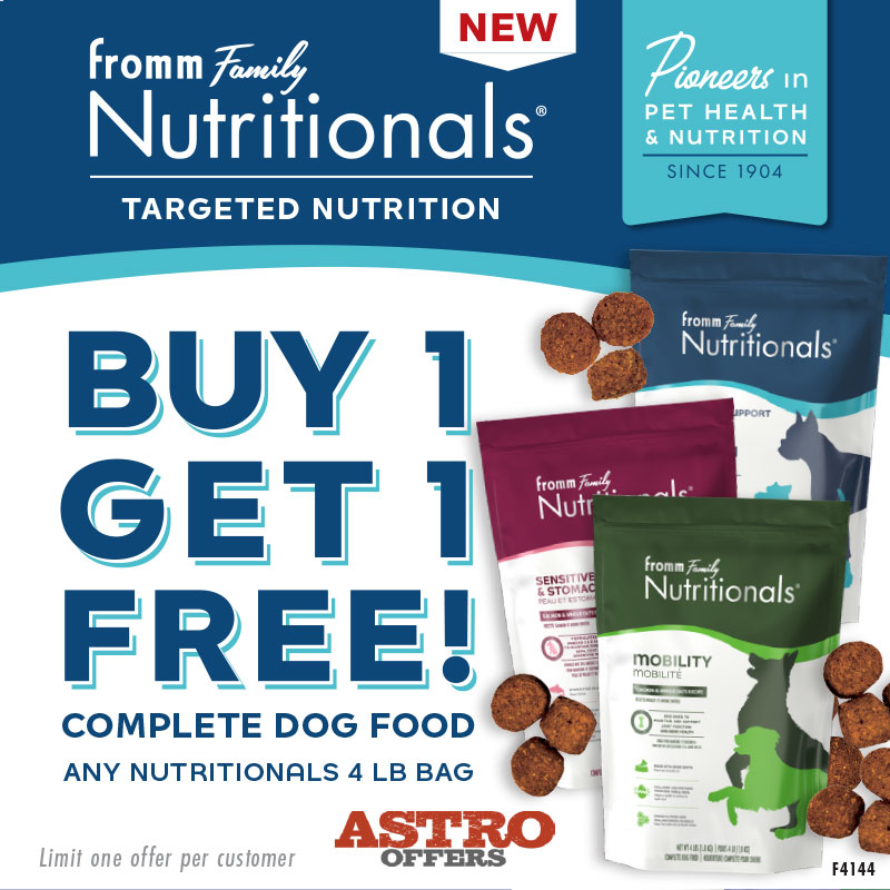 Astro | Fromm | Buy 1, Get 1 FREE on 4lb Nutritionals Dry Dog Food!