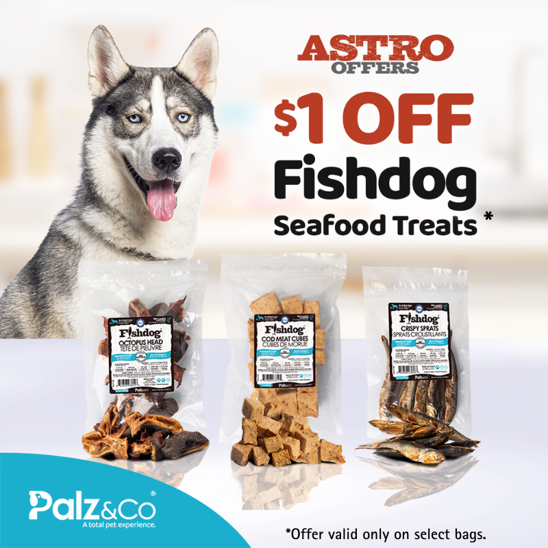 Astro | Palz&Co | $1.00 OFF Fishdog Seafood Treats