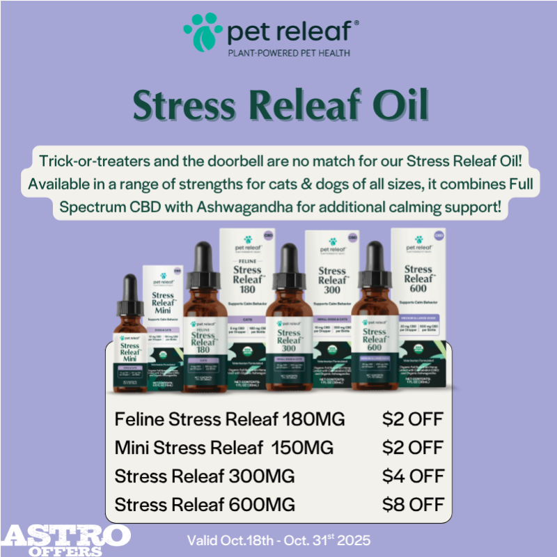 Astro | Pet Releaf | Dollars OFF Stress Releaf Hemp Oils