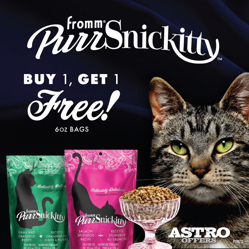 Astro | Fromm | Buy 1, Get 1 FREE on 6oz PurrSnickitty Dry Cat Food