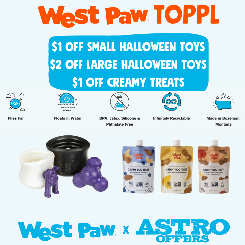 Astro | West Paw | Dollars OFF Select Toys & Treats!