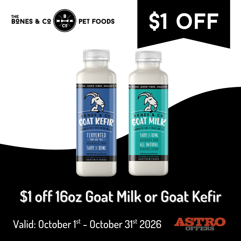 Astro | The Bones & Co. | $1.00 OFF 16oz Goat Milk and Goat Kefir