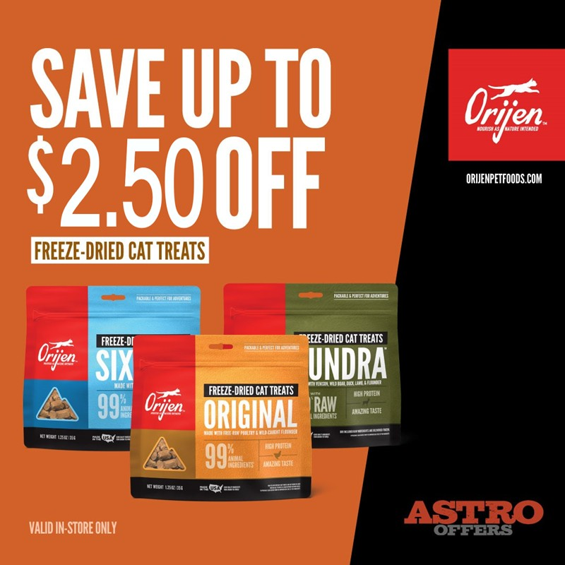 Astro | ORIJEN US | Dollars OFF Freeze Dried Cat Treats