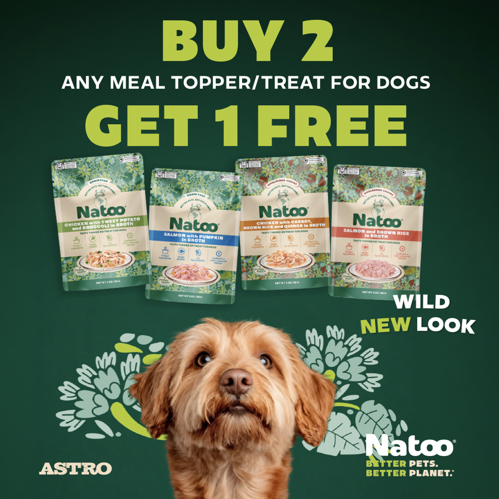 Astro | Natoo | Buy 2, Get 1 FREE on Toppers for Dogs
