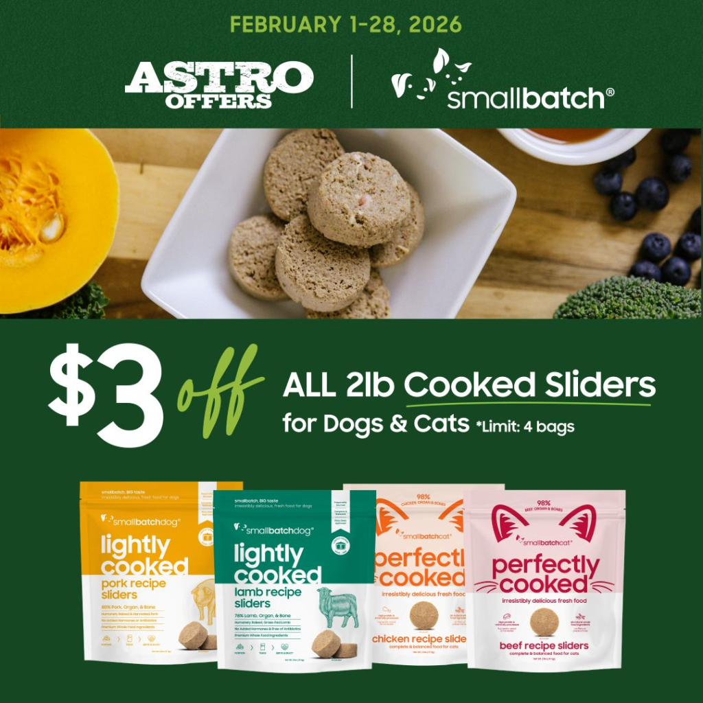 Astro | Smallbatch Pets | $3.00 OFF 2lb Cooked Sliders