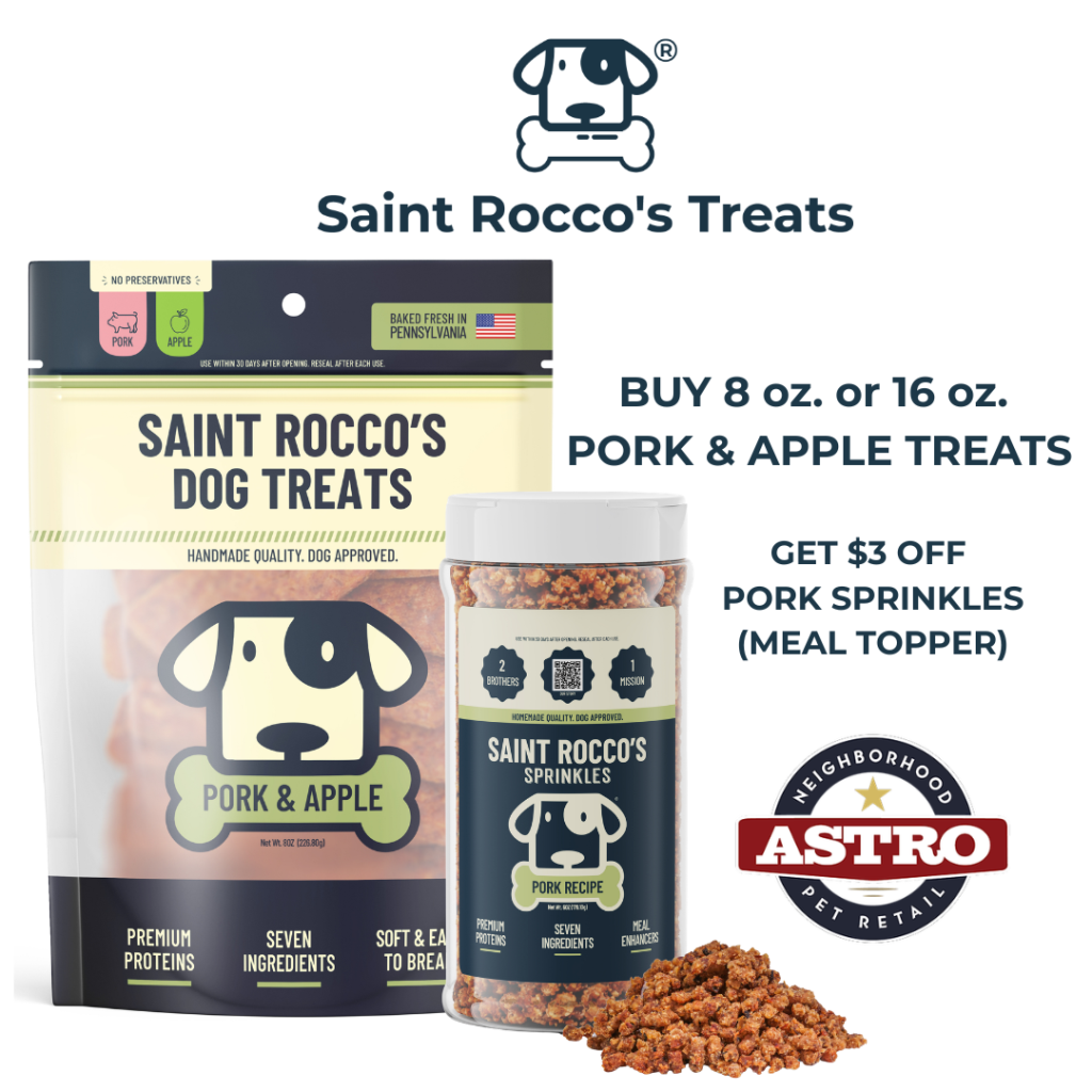 Astro | Saint Rocco's Treats | $3.00 OFF Pork Sprinkles with Pork & Apple Treats Purchase