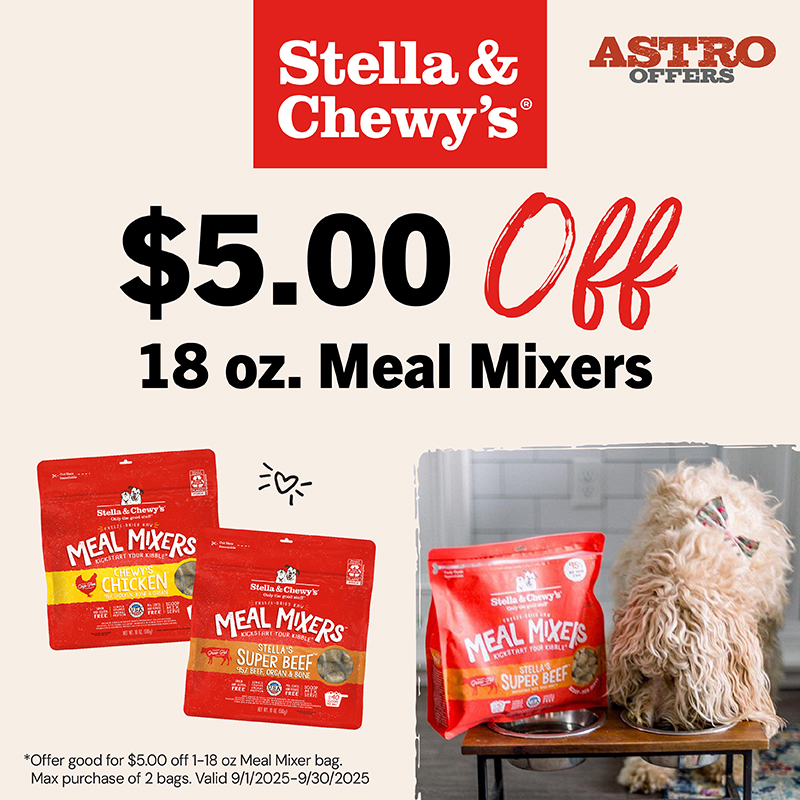 Astro | Stella & Chewy's (Private - Red Door Retailers) | $5.00 OFF 18oz Meal Mixers