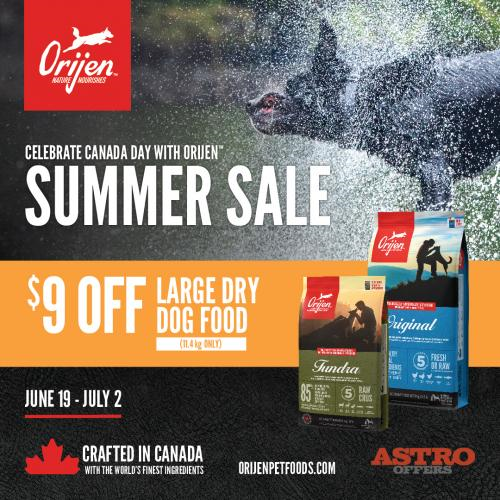 Astro | ORIJEN | $9.00 OFF 11.4kg Bags of ORIJEN Dog Kibble