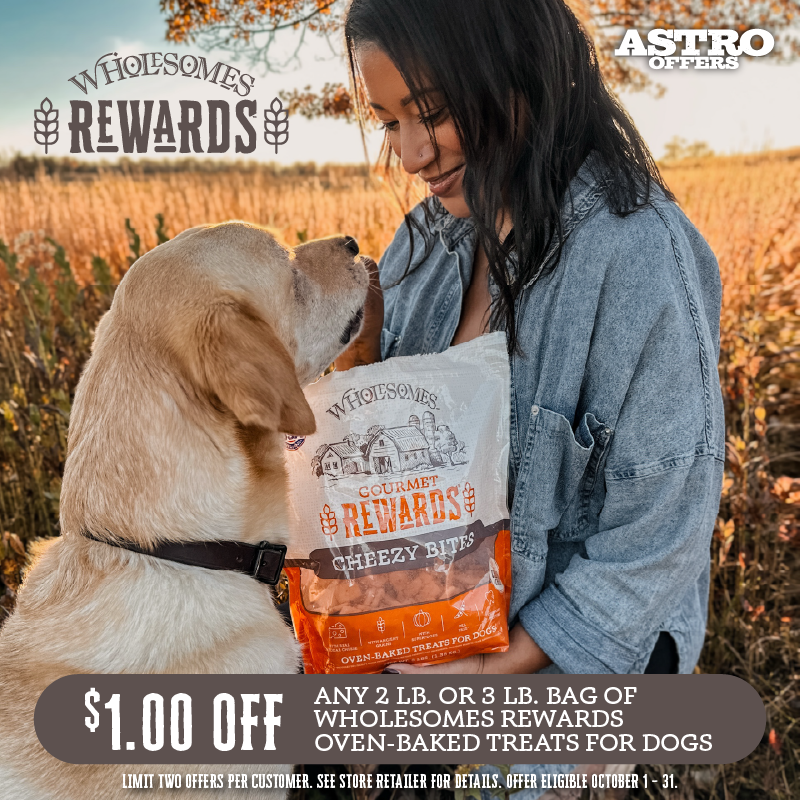 Astro | Wholesomes | $1.00 OFF 2lb-3lb  Wholesomes Rewards Biscuits