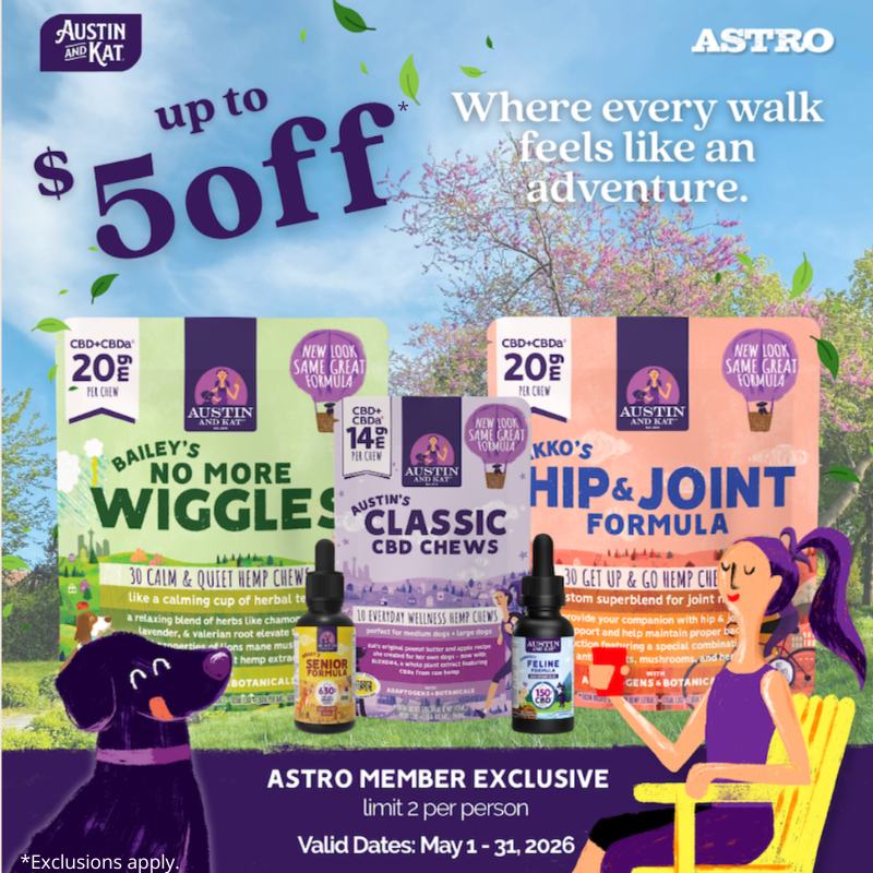 Astro | Austin and Kat | Dollars OFF Select CBD Formulas
