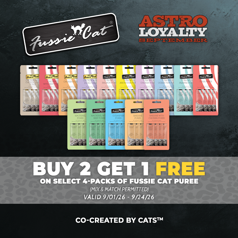 Astro | Fussie Cat | Buy 2, Get 1 FREE on Select 4-Packs of Puree