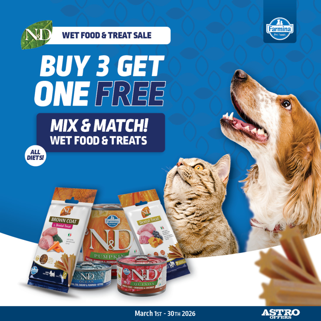 Astro | Farmina | Buy 3, Get 1 FREE on N&D Dental Treats and Wet Food