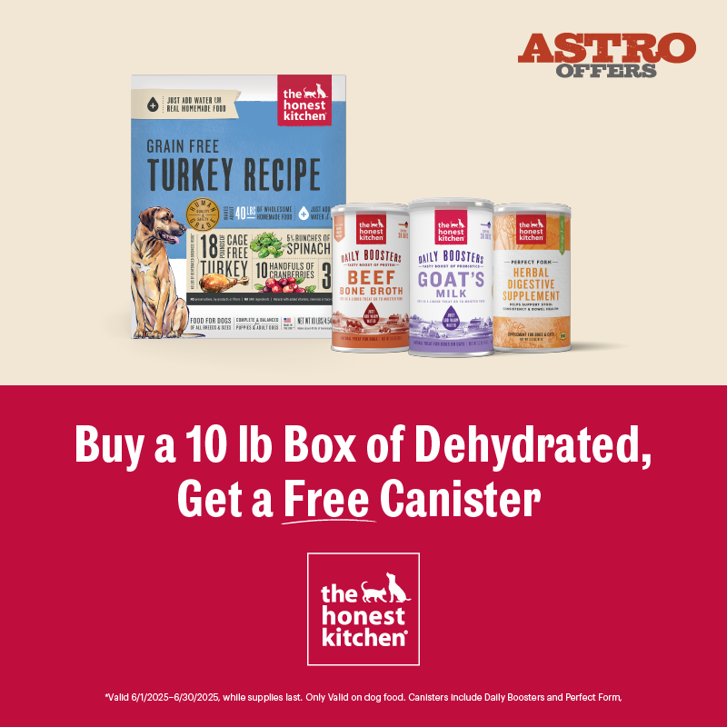 Astro | The Honest Kitchen | FREE Canister with 10lb Dehydrated Food Purchase!