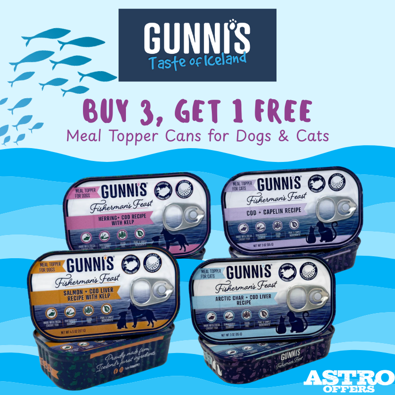 Astro | Gunni's Pet | Buy 3, Get 1 FREE on NEW Can Food Toppers! 