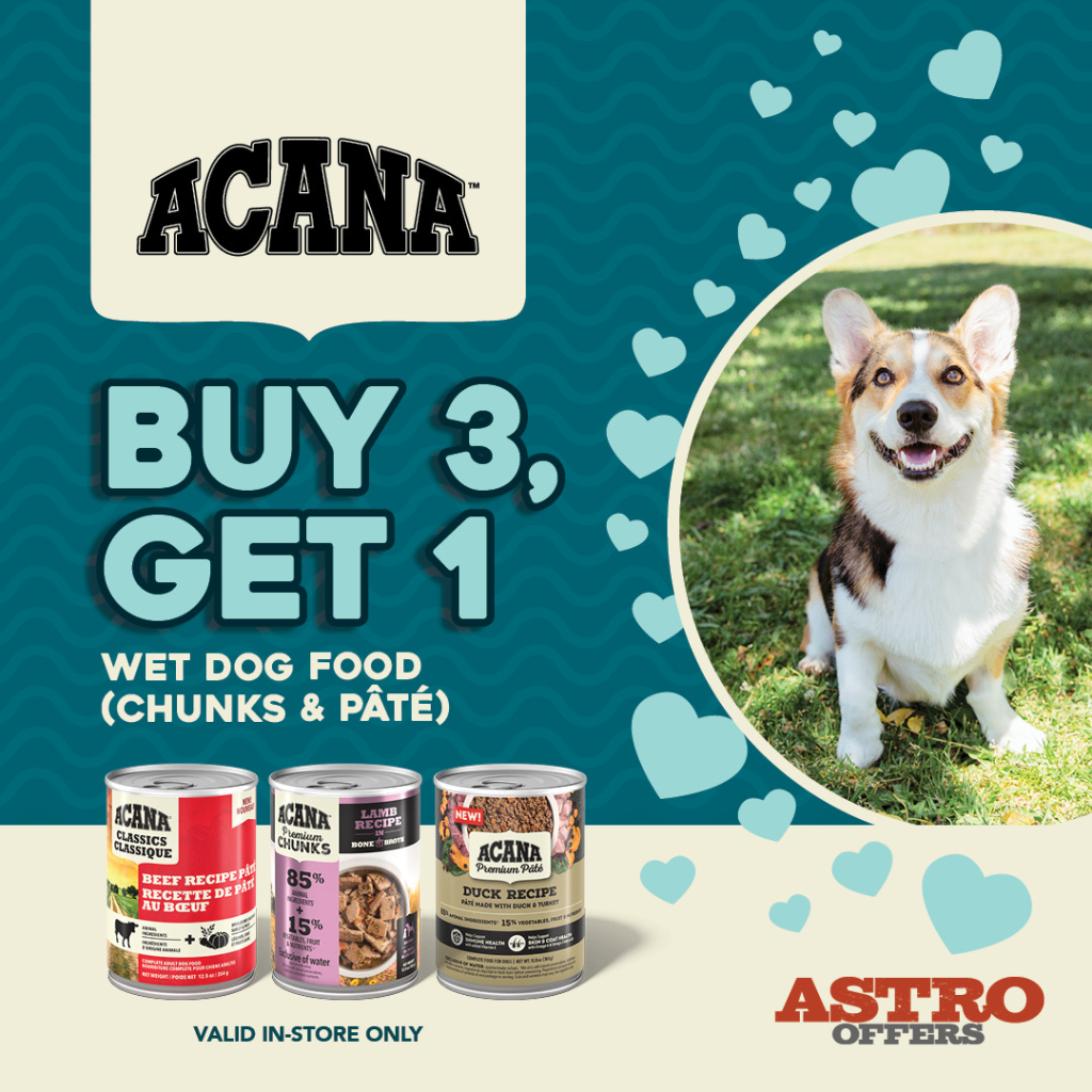 Astro | ACANA | Buy 3, Get 1 FREE on ACANA Wet Dog Food