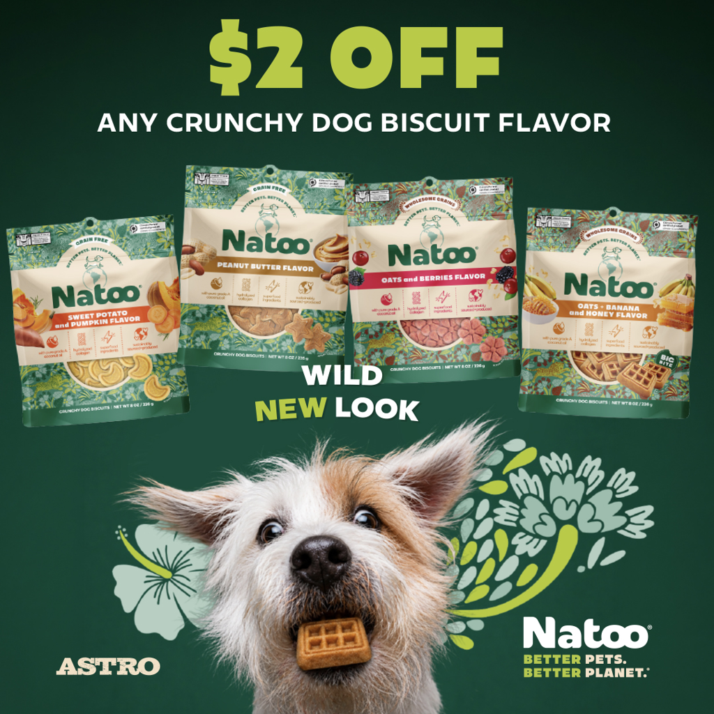 Astro | Natoo | $2.00 OFF Crunchy Biscuits for Dogs