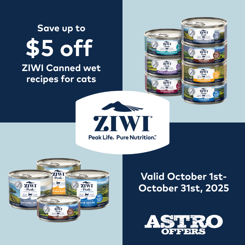 Astro | ZIWI | Dollars OFF Canned Recipes for Cats