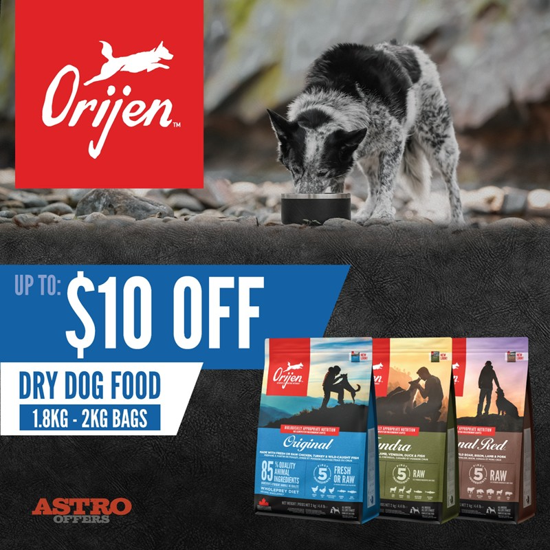 Astro | ORIJEN | Dollars OFF Small Bags of ORIJEN Dog Kibble