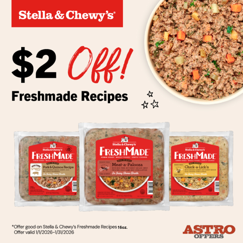 Astro | Stella & Chewy's | $2.00 OFF FreshMade Gently Cooked Food
