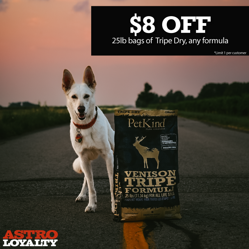 Astro | PetKind | $8.00 OFF 25lb Tripe Dry