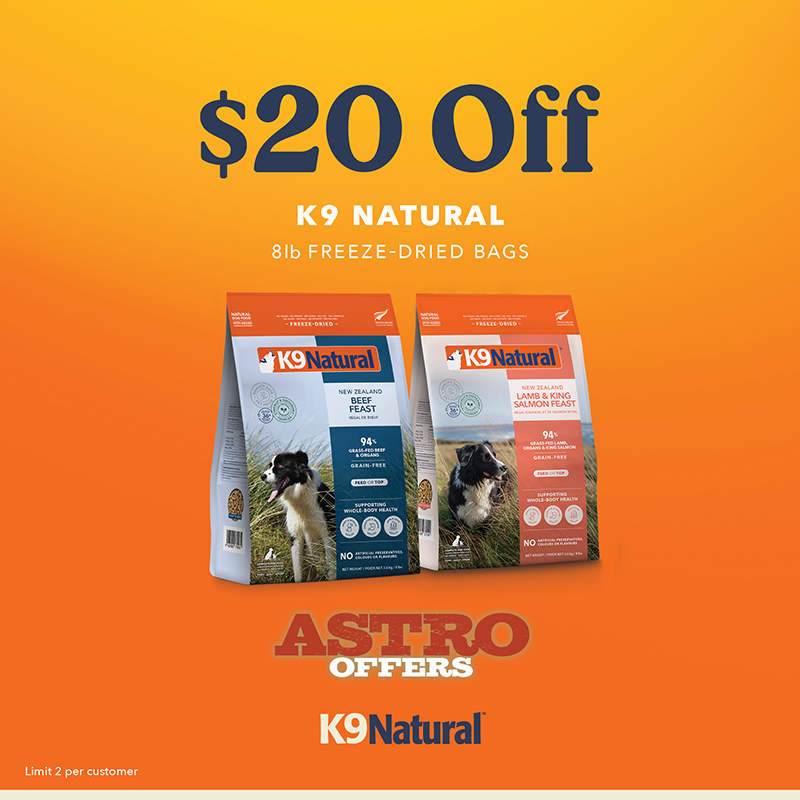 Astro | K9 Natural | $20.00 OFF 8lb (3.6kg) Freeze-Dried Dog Food