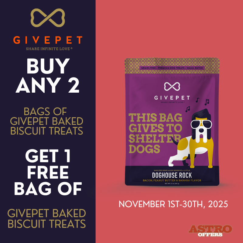Astro | Give Pet | Buy 2, Get 1 FREE on Baked Biscuit Dog Treats