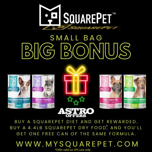Astro | SquarePet | VFS Skin & Digestive Support | Buy a 4.4lb Bag, Get a Can Free