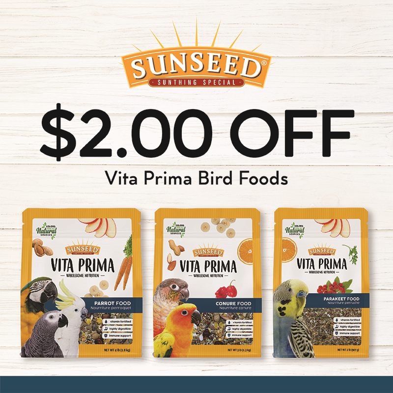 Astro | Vitakraft - Sunseed | $2.00 OFF Vita Prima Bird Food