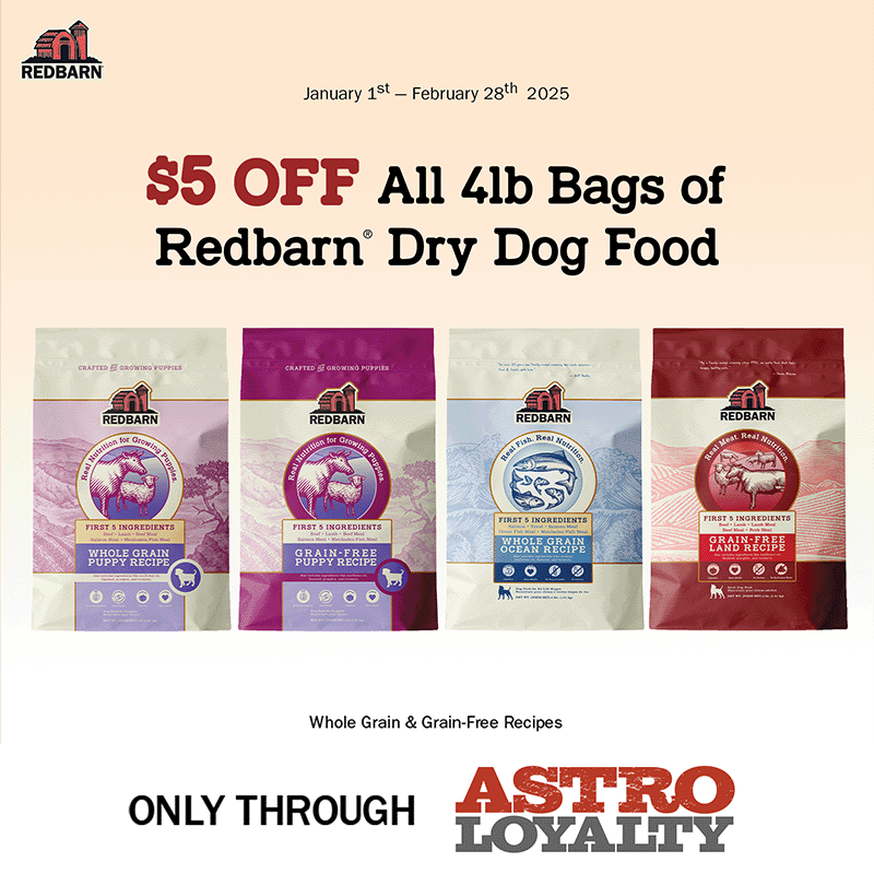 Astro | Redbarn | $5.00 OFF Small Bags of Dry Dog Food