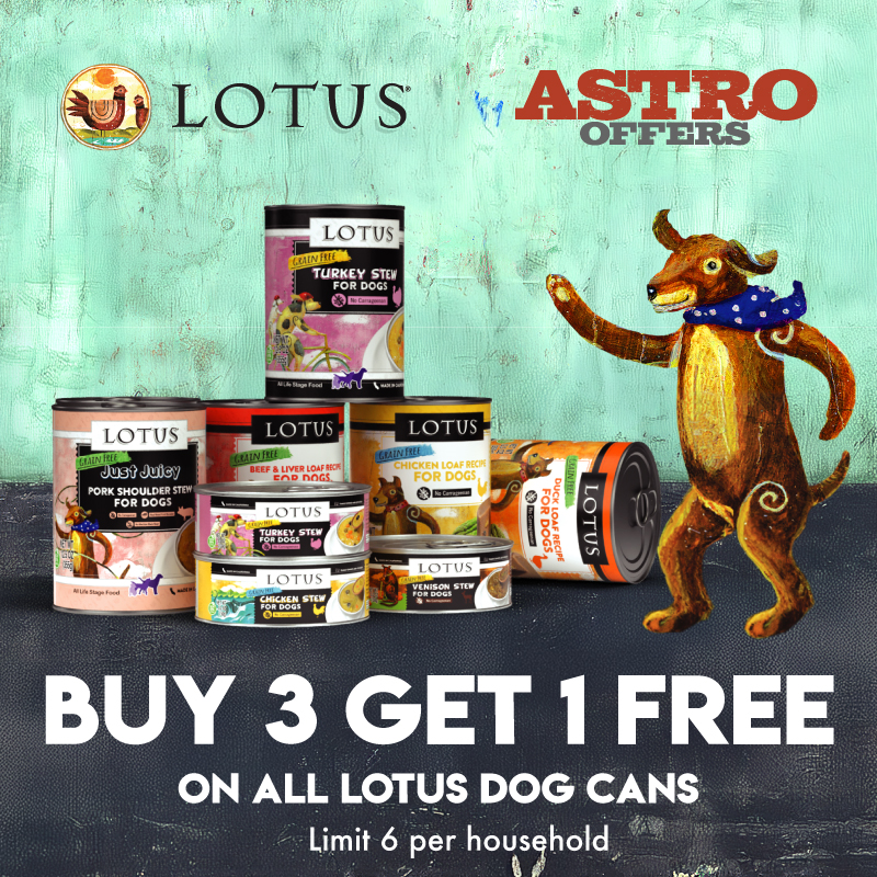 Astro | LOTUS | Buy 3, Get 1 FREE on Lotus Dog Cans