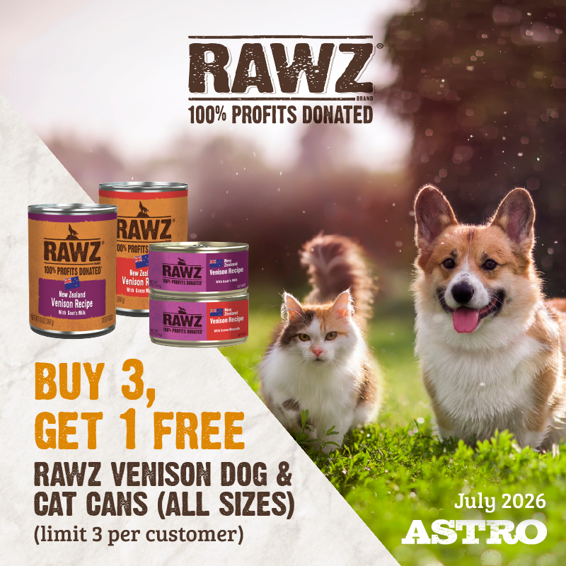 Astro | RAWZ | Buy 3, Get 1 FREE on Venison Dog & Cat Cans