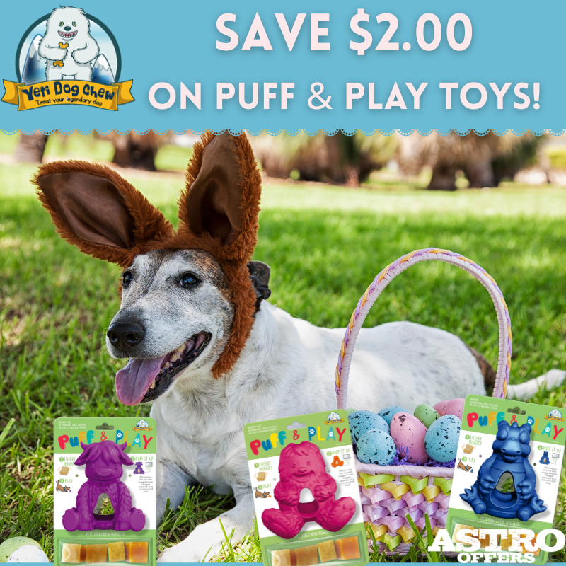 Astro | Yeti Dog Chew | $2.00 OFF Yeti Puff & Play Hangry Dog Toys