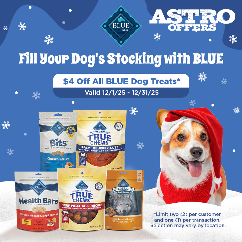 Astro | Blue Buffalo | $4.00 OFF Blue Buffalo Dog Treats