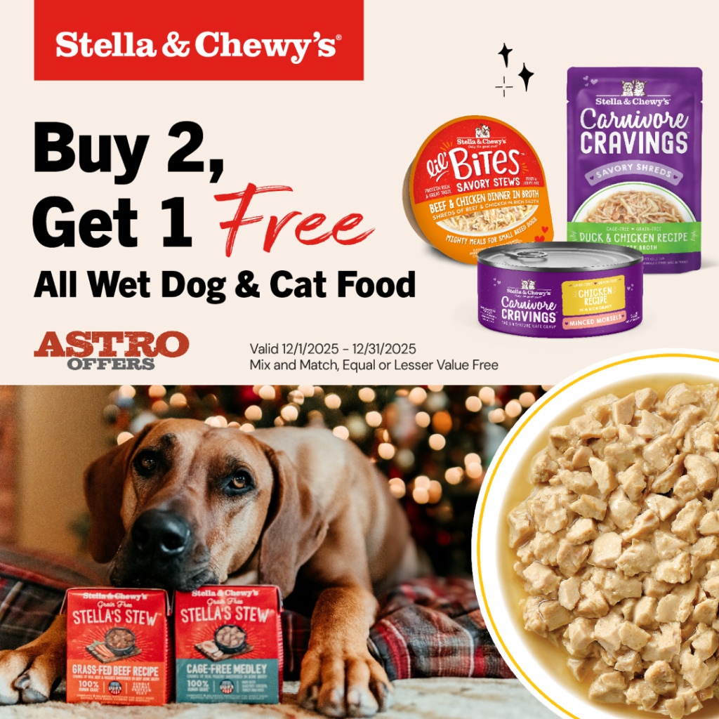 Astro | Stella & Chewy's (Private Program - Red Door Retailers) | Buy 2, Get 1 FREE on Dog & Cat Wet Food Products