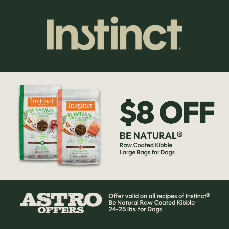 Astro | Instinct | $8.00 OFF 24-25lb Be Natural Dog Kibble