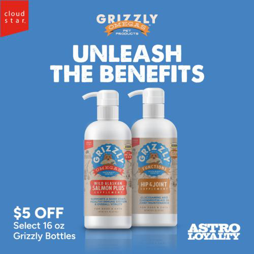 Astro | Grizzly | $5.00 OFF Select Grizzly Bottles 