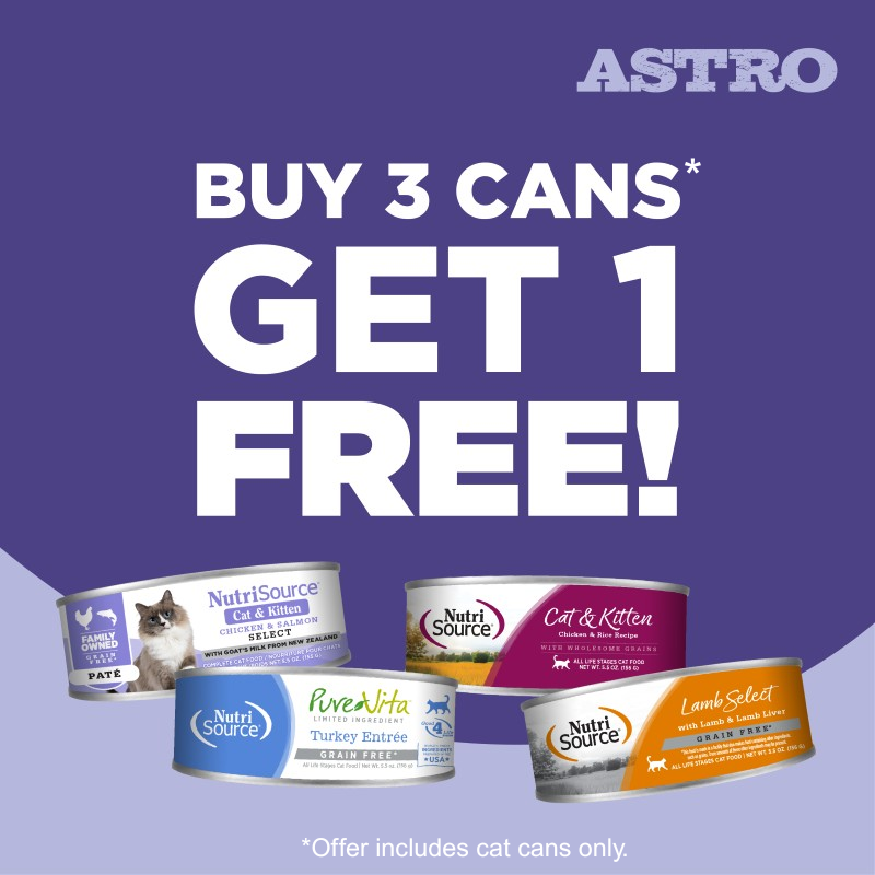 Astro | NutriSource, PureVita, & Elements | Buy 3, Get 1 FREE on Cat Cans