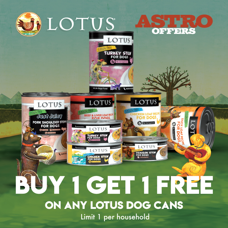 Astro | LOTUS | Buy 1, Get 1 FREE on Dog Cans