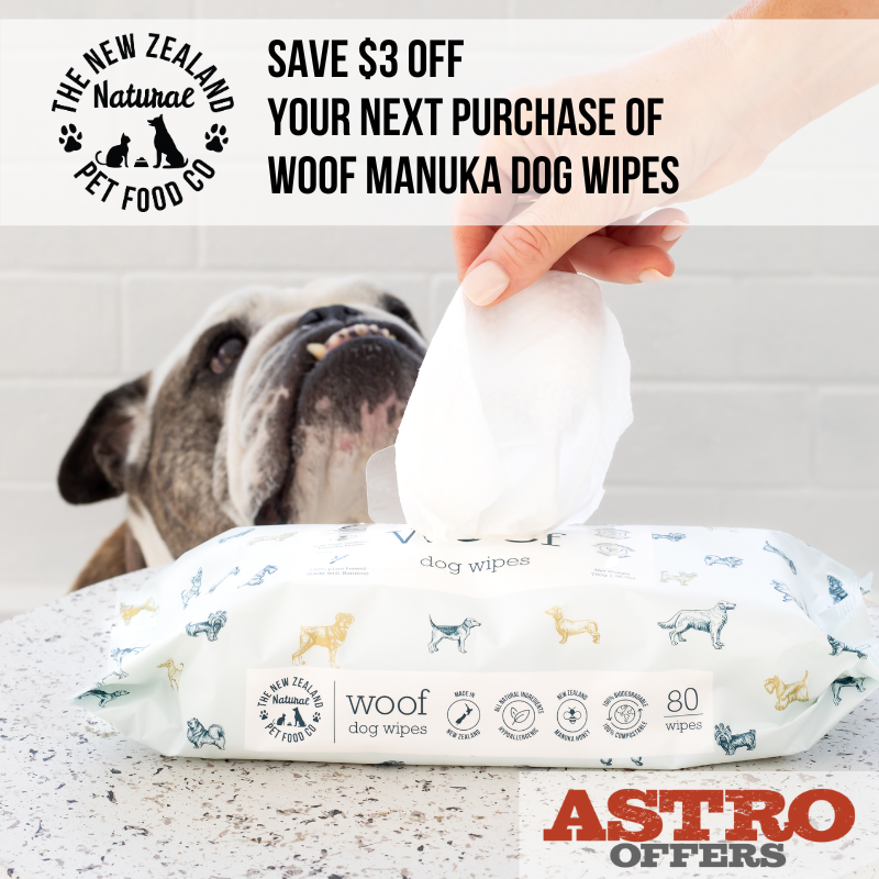 Astro | NZ Natural Pet Food | $3.00 OFF Woof Manuka Honey Wipes 