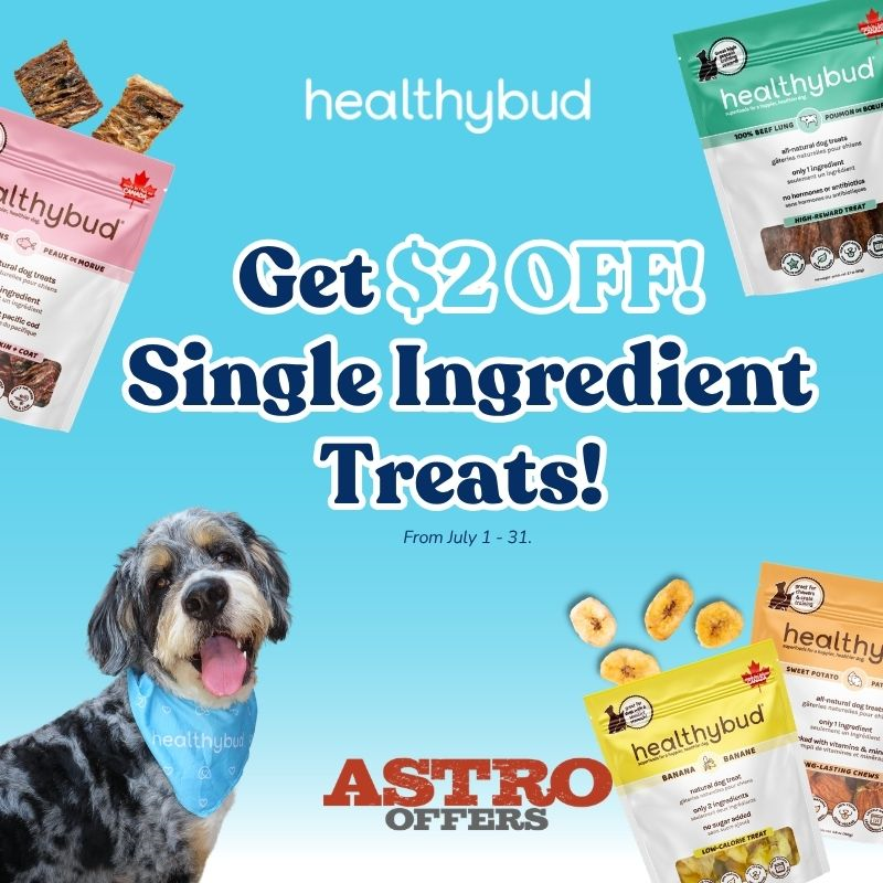 Astro | Healthybud | $2.00 OFF Healthybud Single Ingredient Treats