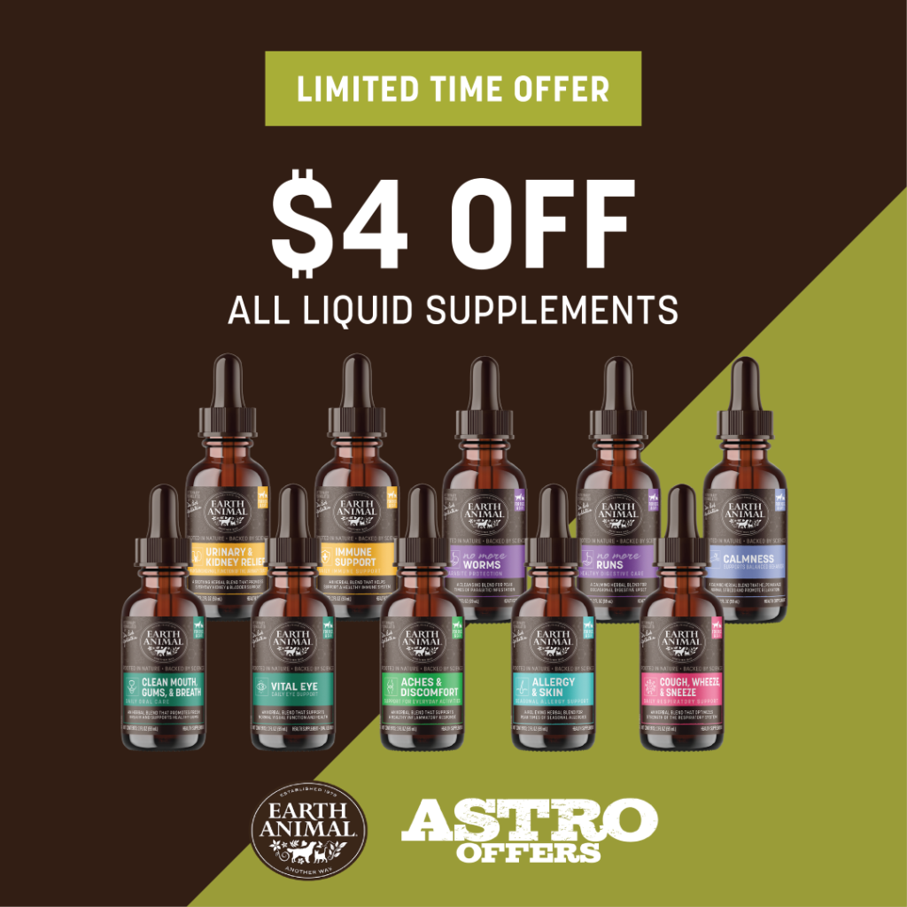 Astro | Earth Animal | $4.00 OFF All Liquid Supplements