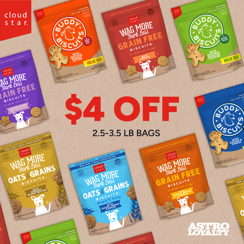 Astro | Cloud Star | $4.00 OFF 2.5-3lb Crunchy Treat Bags 