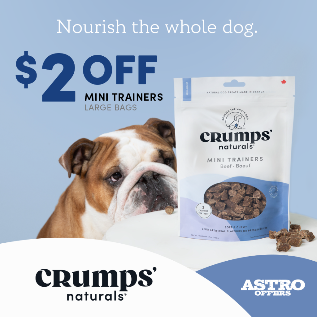 Astro | Crumps' Naturals | $2.00 OFF Large Bags of Mini Trainers