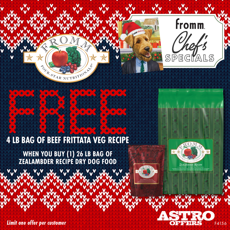 Astro | Fromm | FREE 4lb Beef Frittata Dog Food with Qualifying Purchase