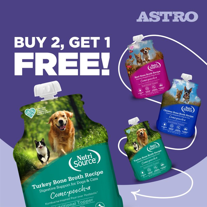 Astro | NutriSource | Buy 2, Get 1 FREE on Come-Pooch-A