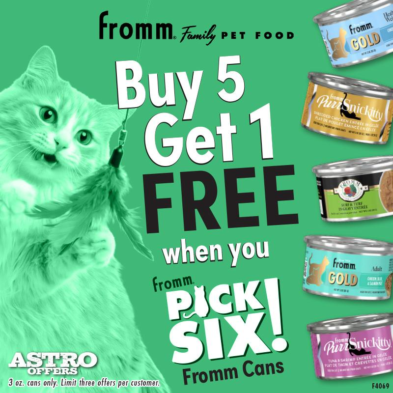 Astro | Fromm | Buy 5, Get 1 FREE on All 3oz Cat Food Cans