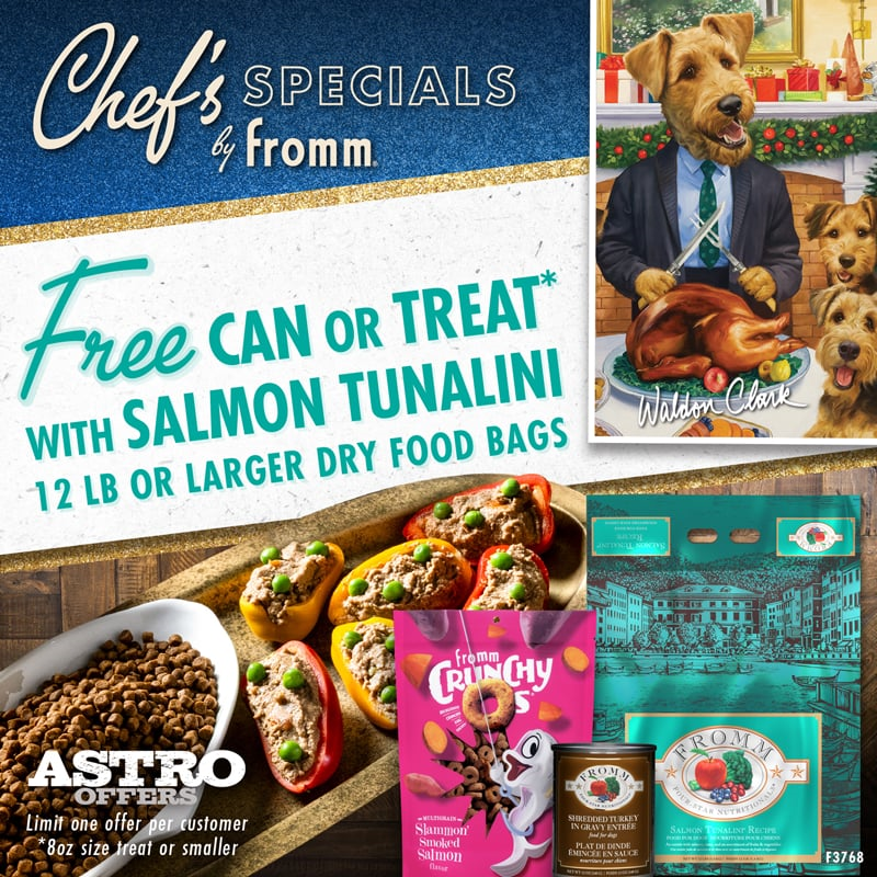 Astro | Fromm | FREE Can or Select Treat with Qualifying Four-Star Salmon Tunalini Purchase