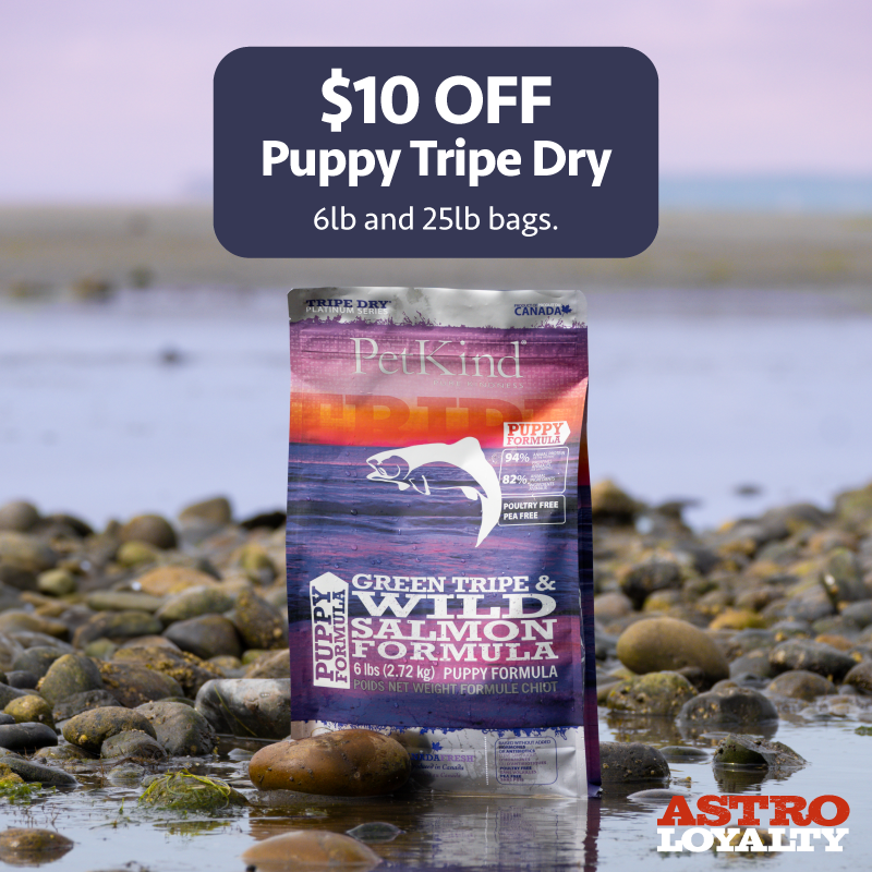 Astro | PetKind | $10.00 OFF Tripe Dry Puppy