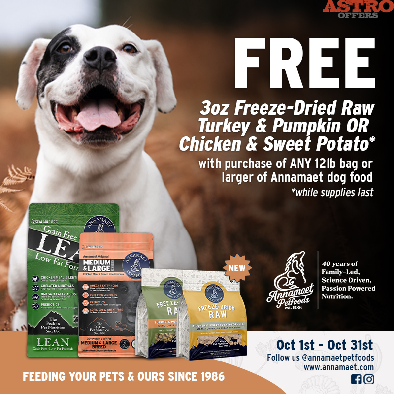 Astro | Annamaet | FREE 3oz Freeze Dried Raw With Qualifying Dry Dog Food Purchase