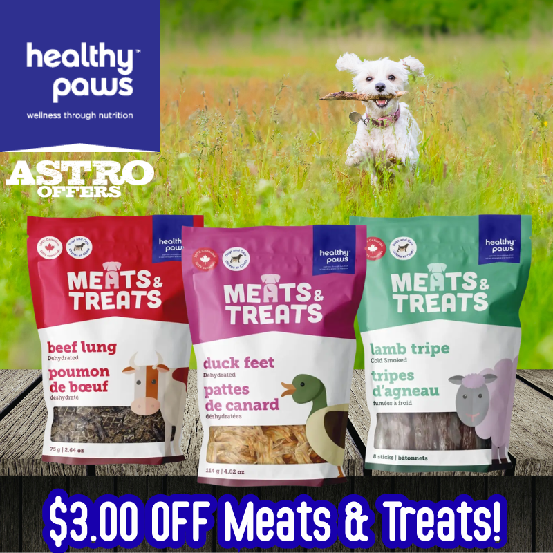 Astro | Healthy Paws | $3.00 OFF Meats and Treats